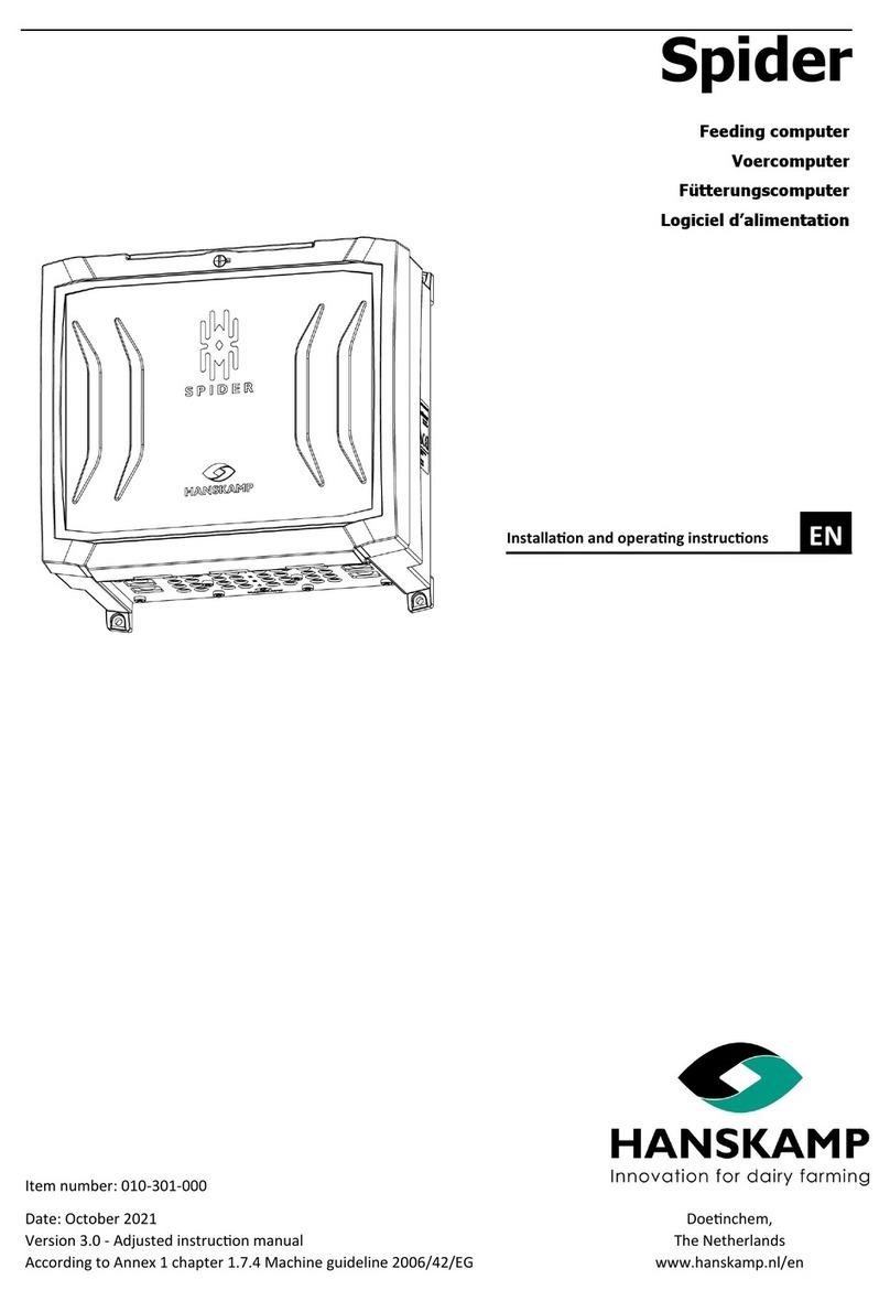 Hanskamp Spider Installation and operating instructions