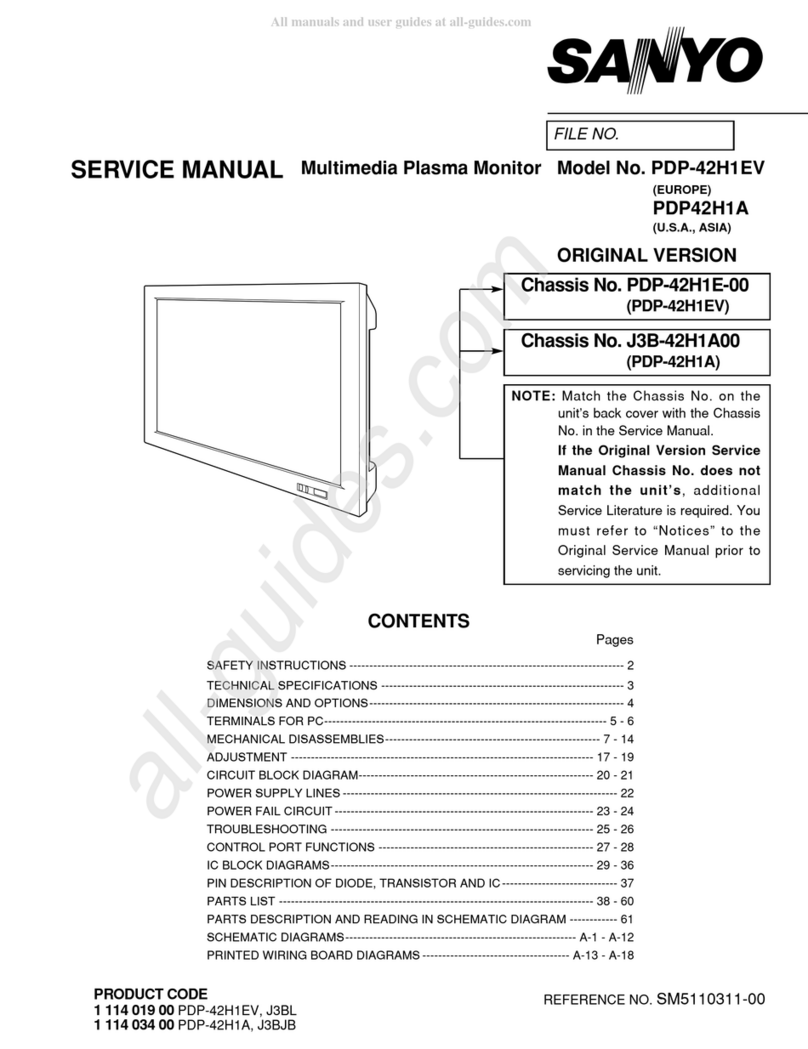 Sanyo PDP-42H1EV User manual