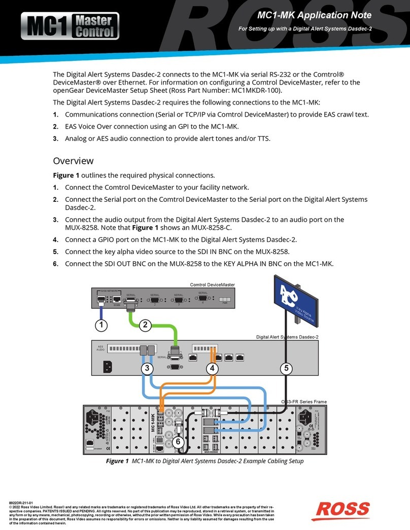 Ross MC1-MK quick start guide
