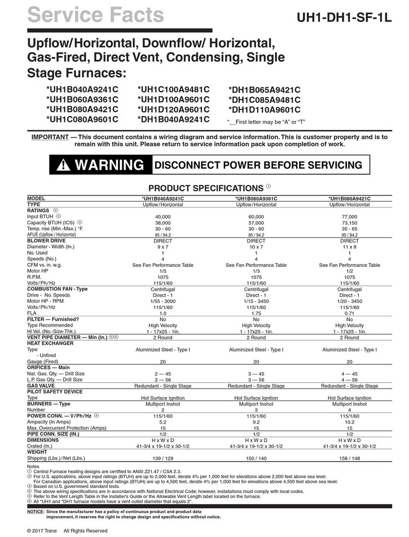Trane UH1B040A9241C Series Service manual