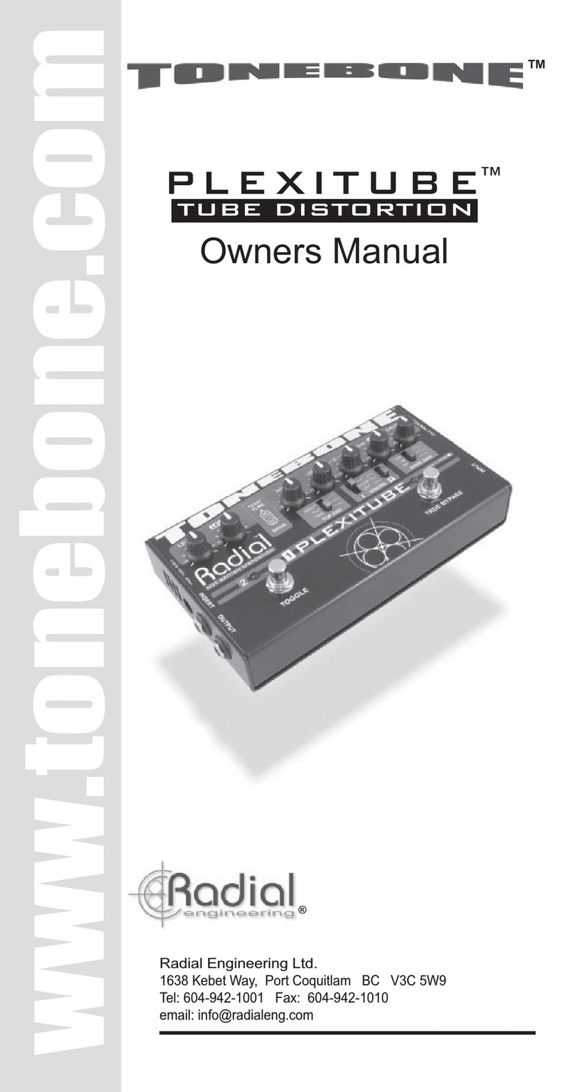 Radial Engineering TONEBONE PLEXITUBE owner's manual