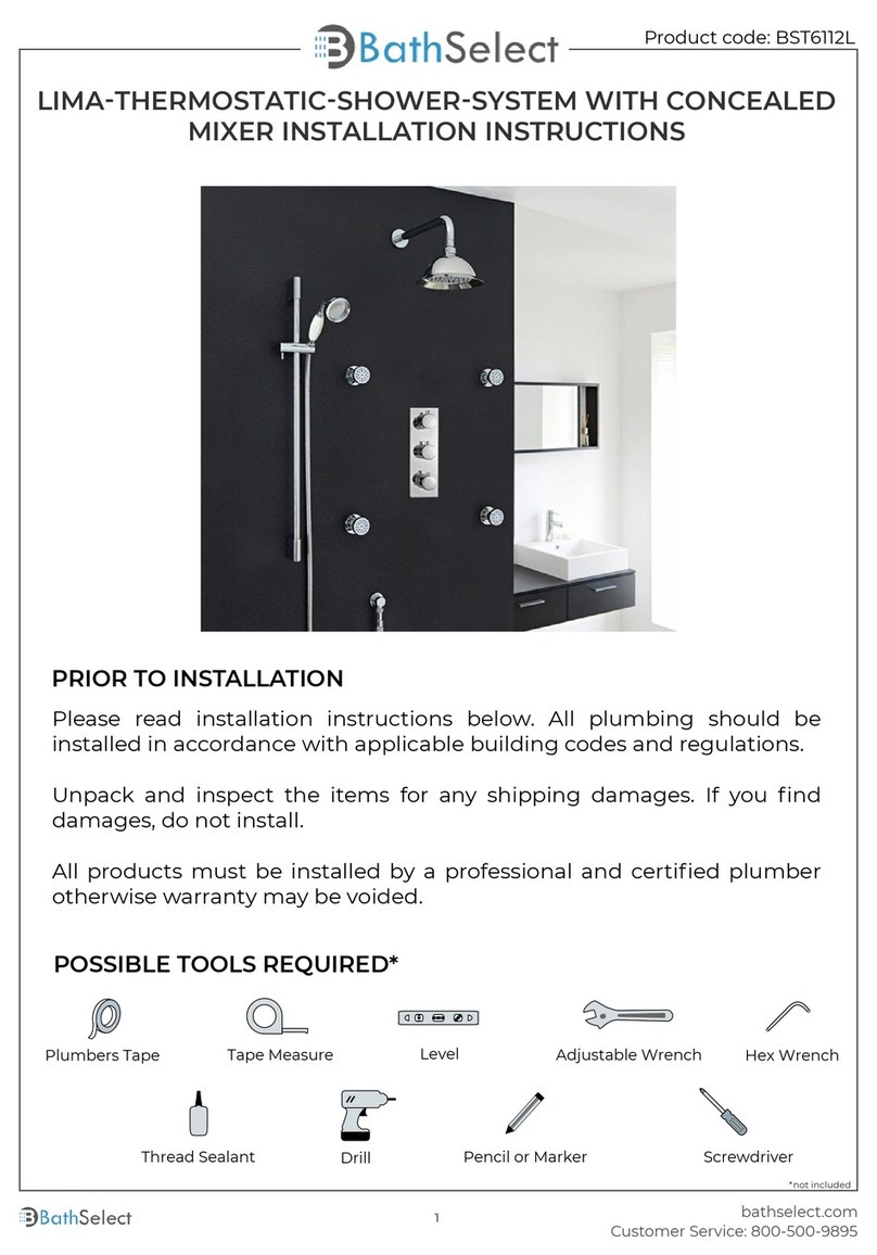 BATHSELECT BST6112L installation instructions