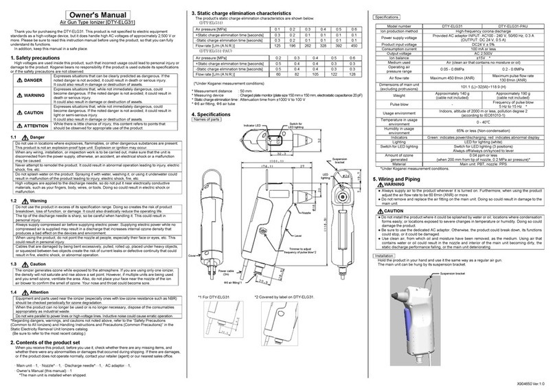 Koganei DTY-ELG31 owner's manual