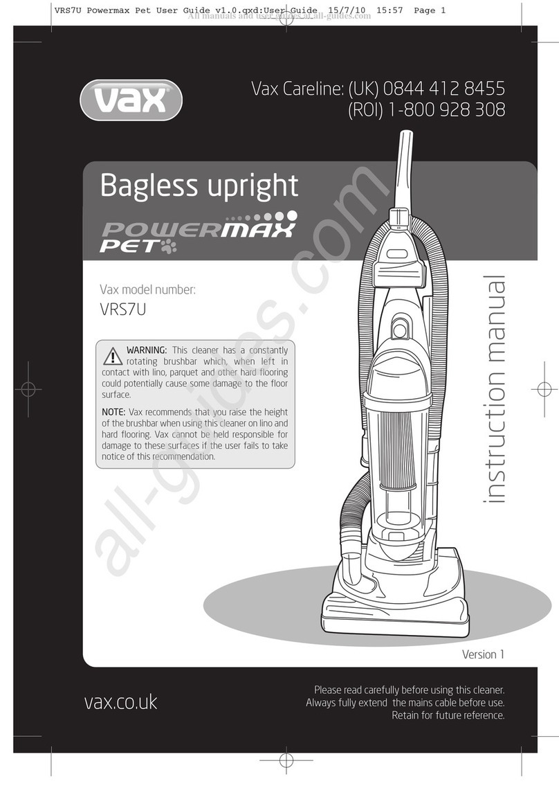 Vax powermax pet VRS7U User manual