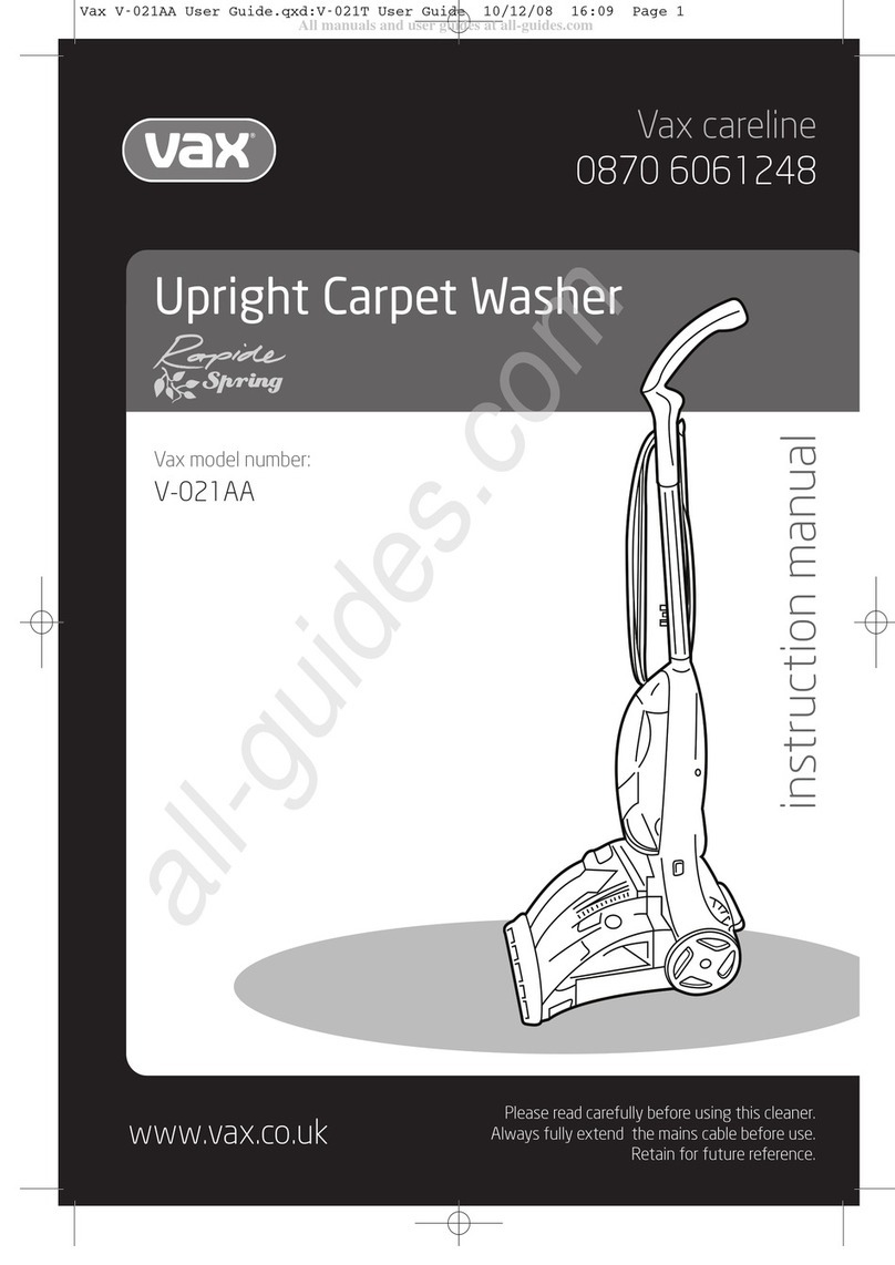 Vax Rapide Spring V-021AA User manual Vax Rapide Spring V-021AA User manual