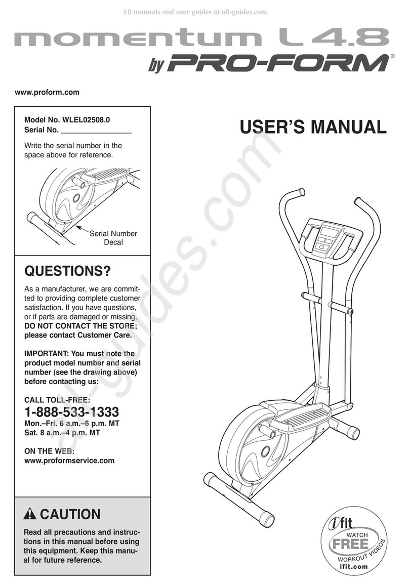 Pro-Form momentum L4.8 User manual