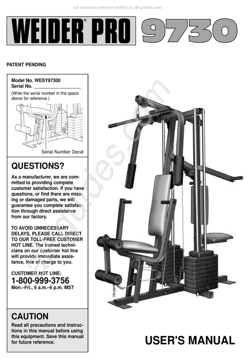 Weider WESY97300 user manual