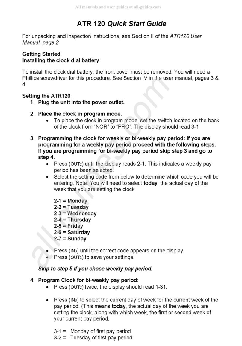 Acroprint ATR120 User manual