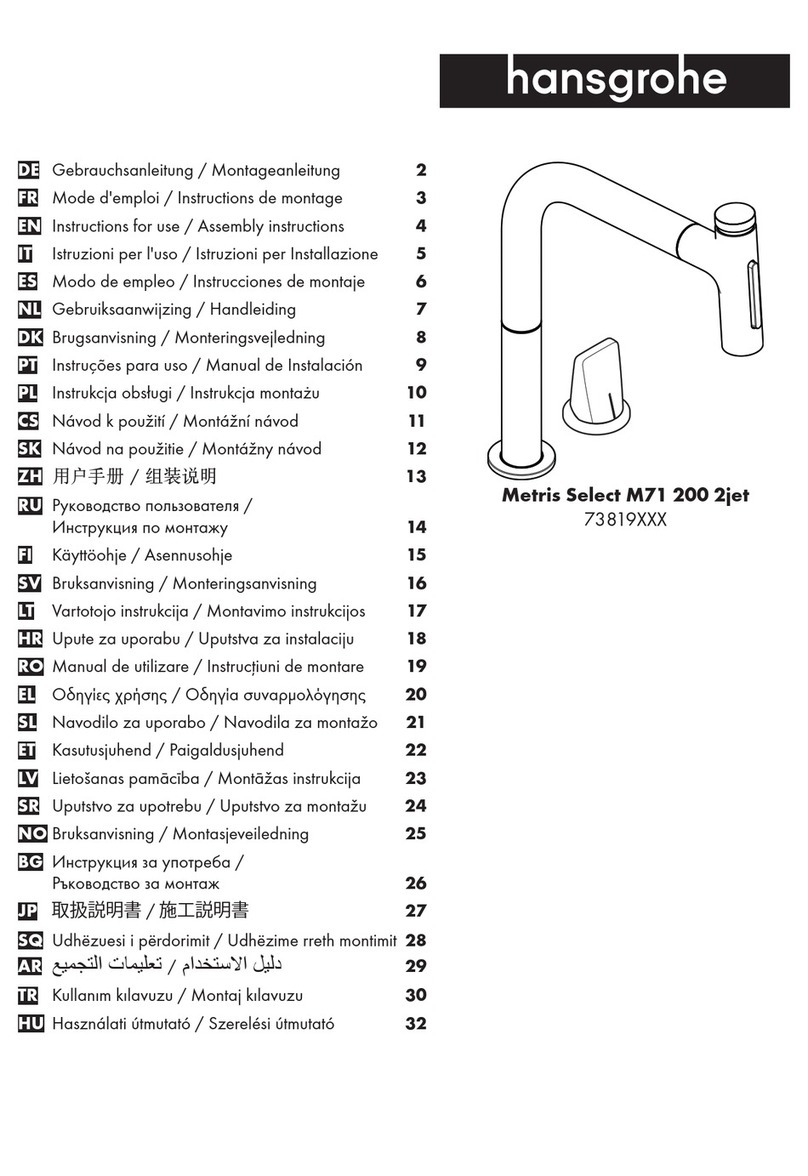 Hans Grohe Metris Select M71 200 2jet 73819 Series Manual Hans Grohe Metris Select M71 200 2jet 73819 Series Manual