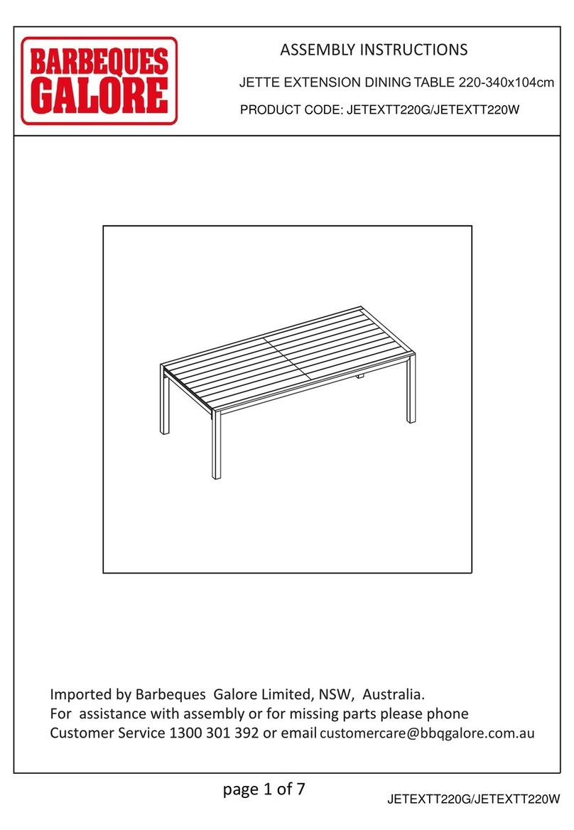Barbeques Galore JETEXTT220G Assembly instructions