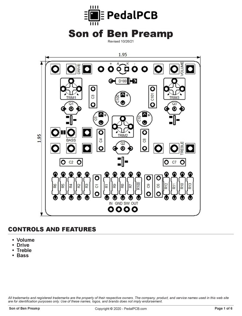 PedalPCB Son of Ben Preamp quick start guide PedalPCB Son of Ben Preamp quick start guide