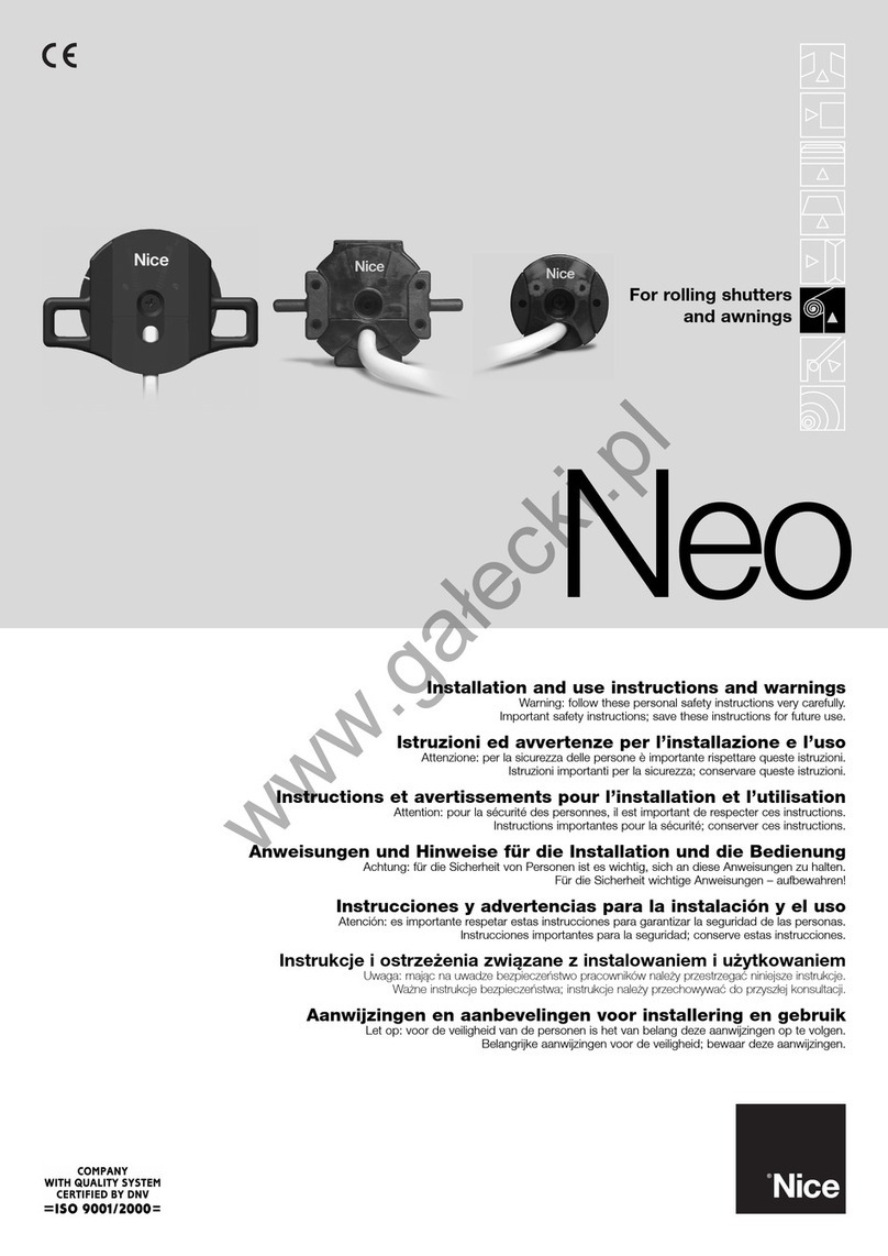 Nice Neo Product manual