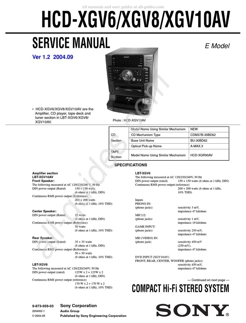 Sony HCD-XGV6 User manual Sony HCD-XGV6 User manual