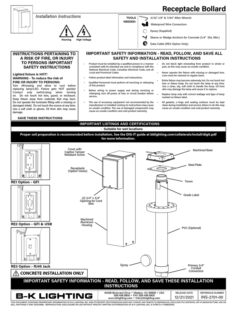 B-K lighting RE1 installation instructions