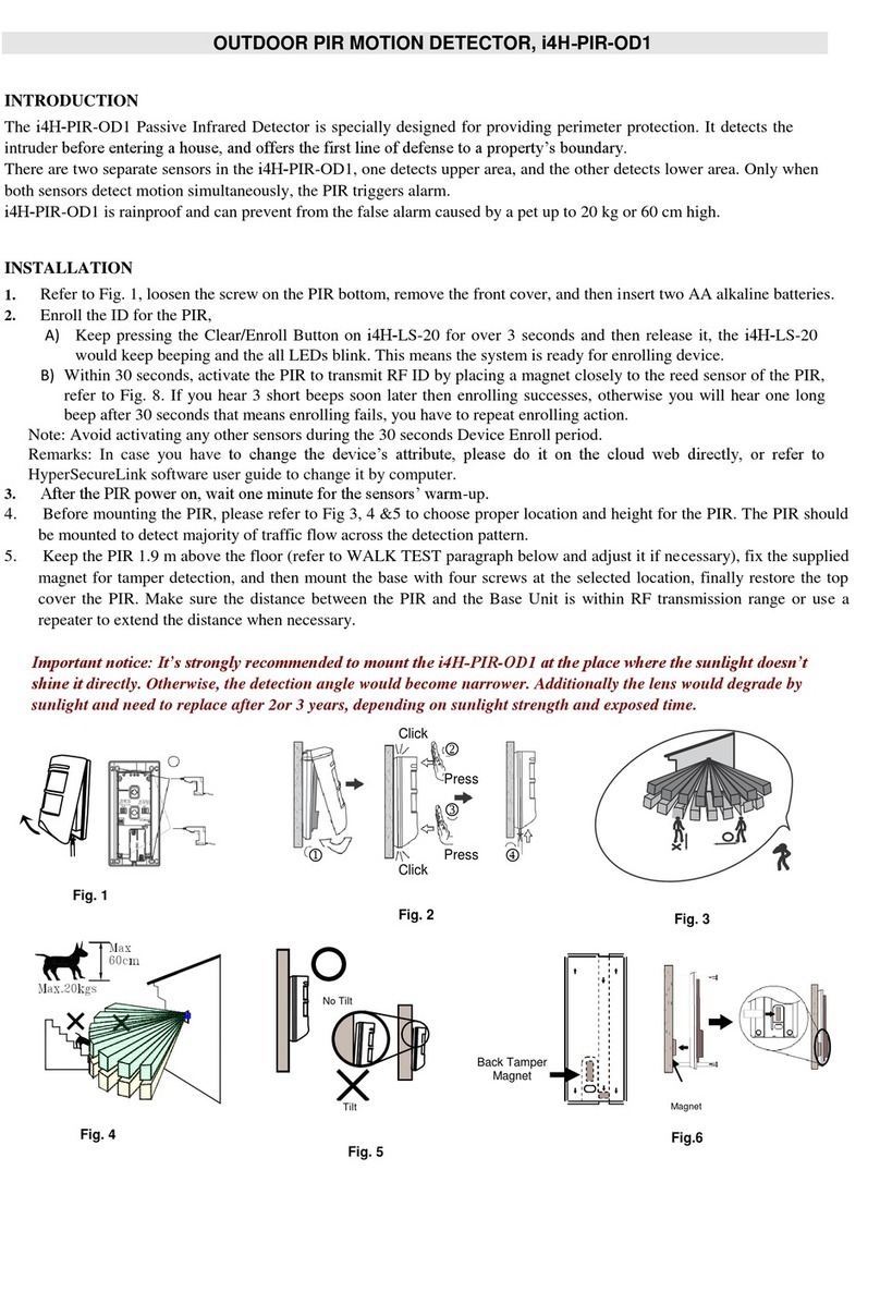 i4Home i4H-PIR-OD1 User manual