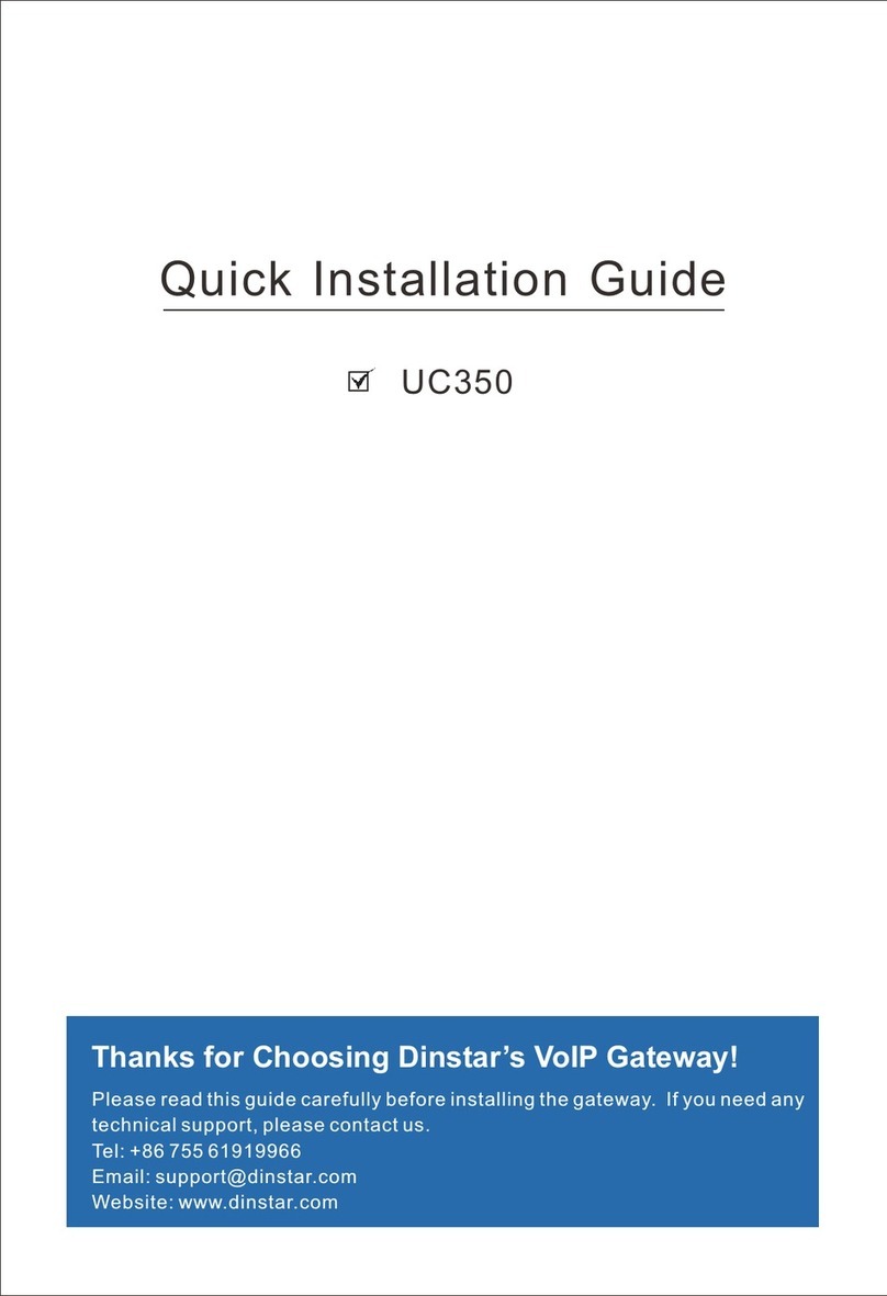 Dinstar UC350 Quick installation guide