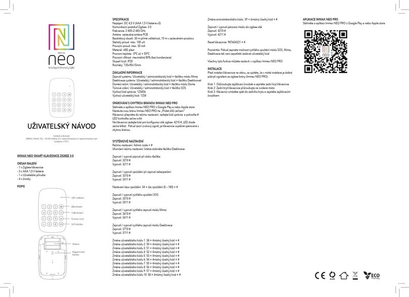 IMMAX NEO ZIGBEE 3.0 user manual