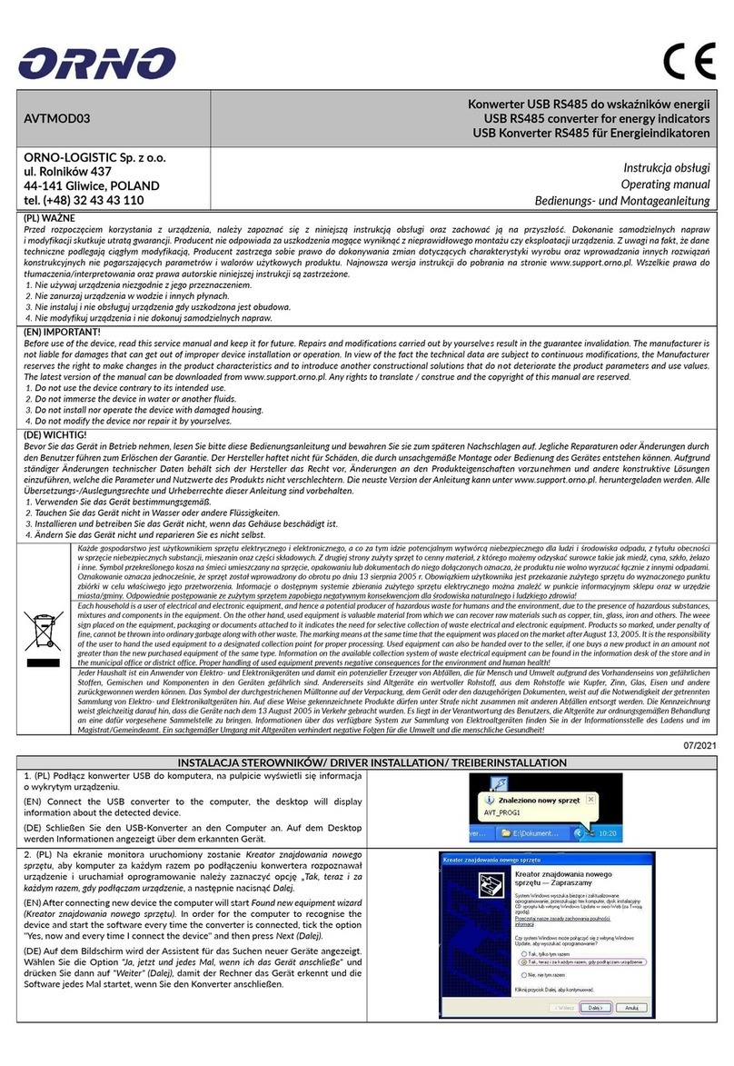 Orno AVTMOD03 operating manual