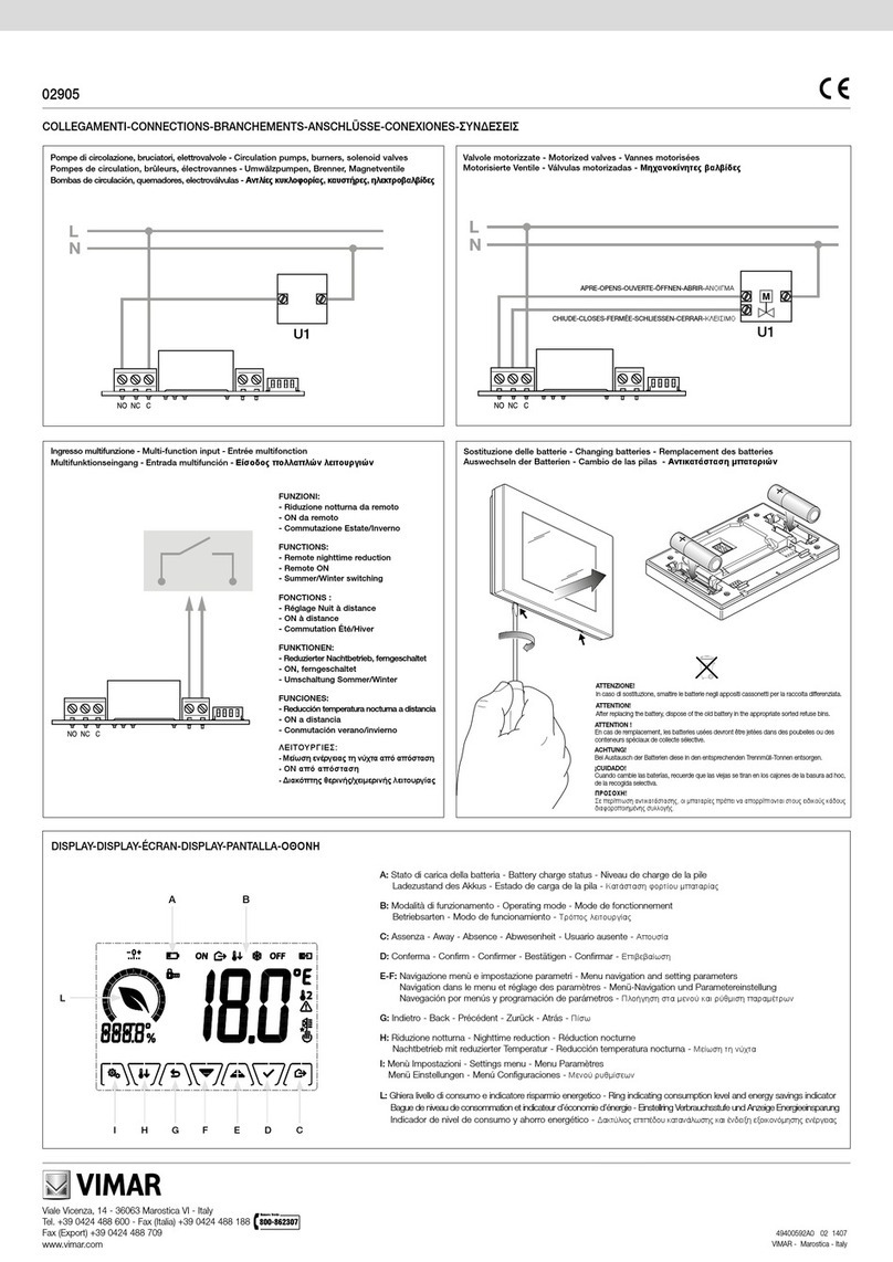 Vimar 02905 User manual