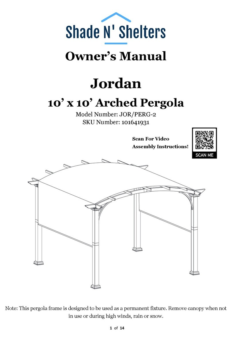 Shade N' Shelters Jordan JOR/PERG-2 owner's manual Shade N' Shelters Jordan JOR/PERG-2 owner's manual