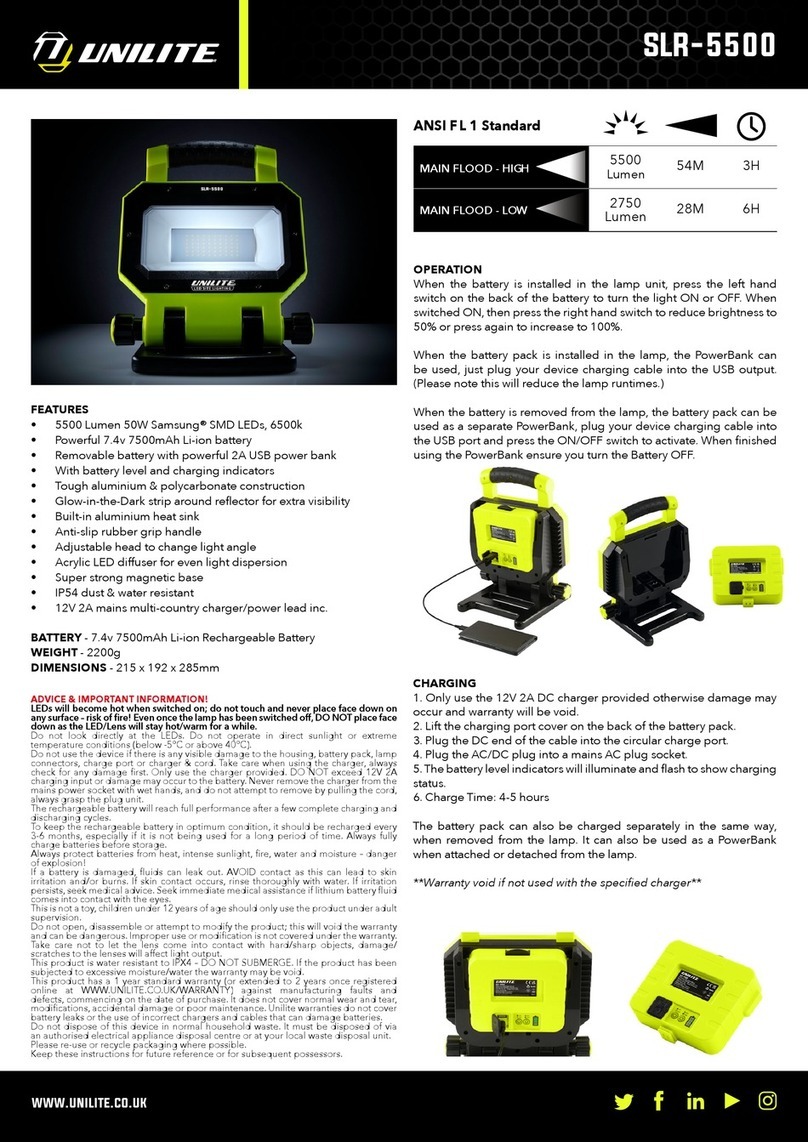 UNILITE SLR-5500 quick start guide