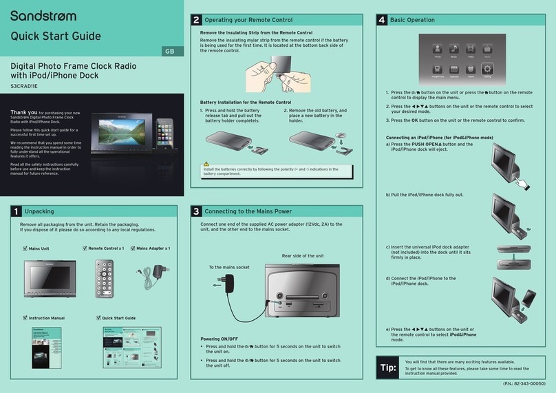 Sandstrom S3CRAD11E quick start guide