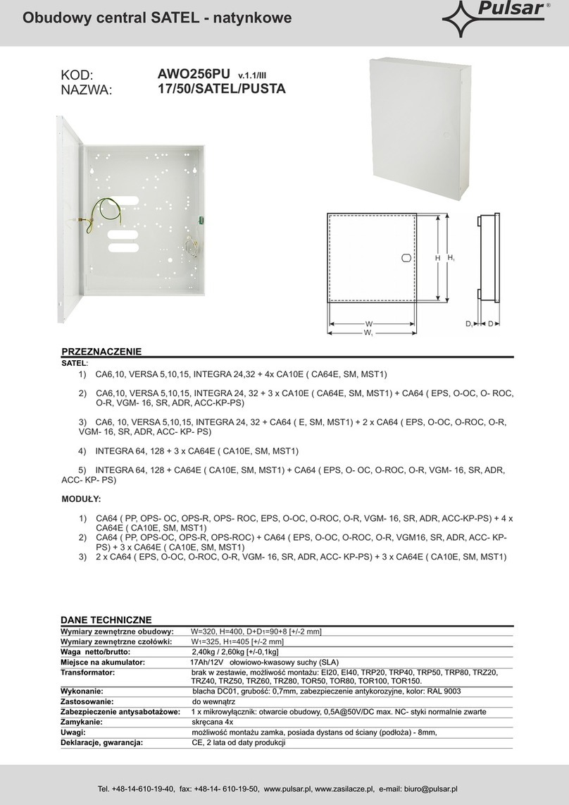 Pulsar 17/50/SATEL/PUSTA Assembly instructions