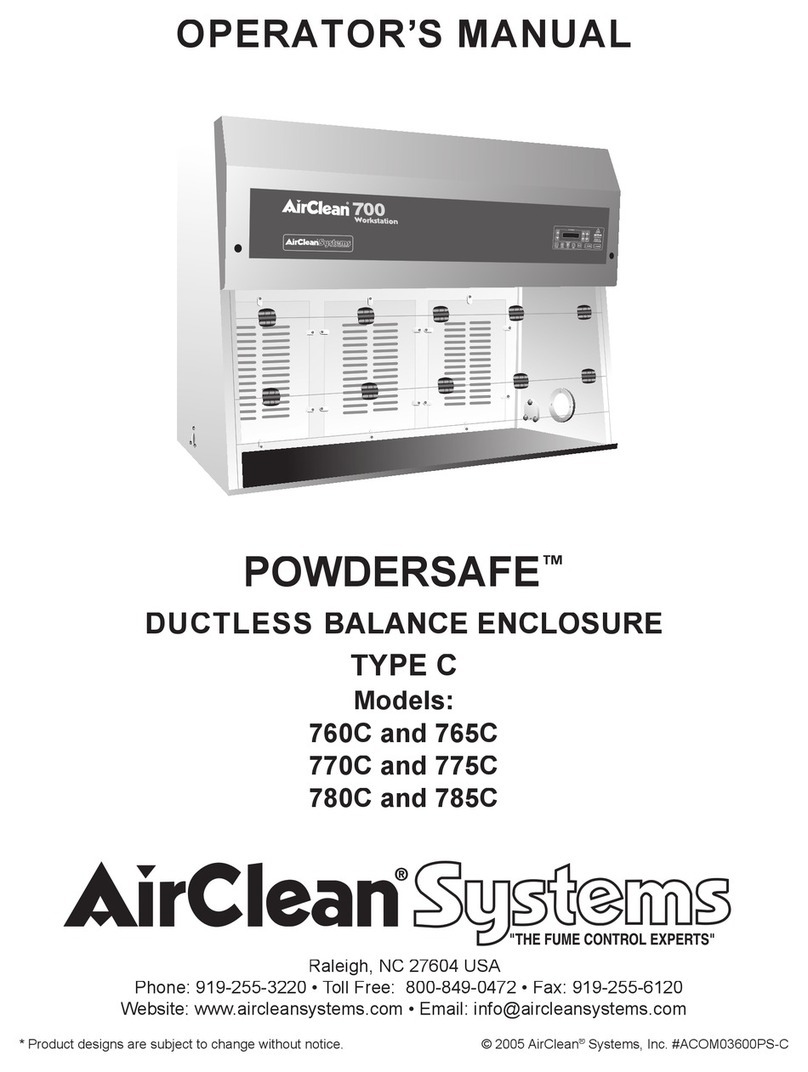 AirClean systems POWDERSAFE 760C Operator's manual AirClean systems POWDERSAFE 760C Operator's manual