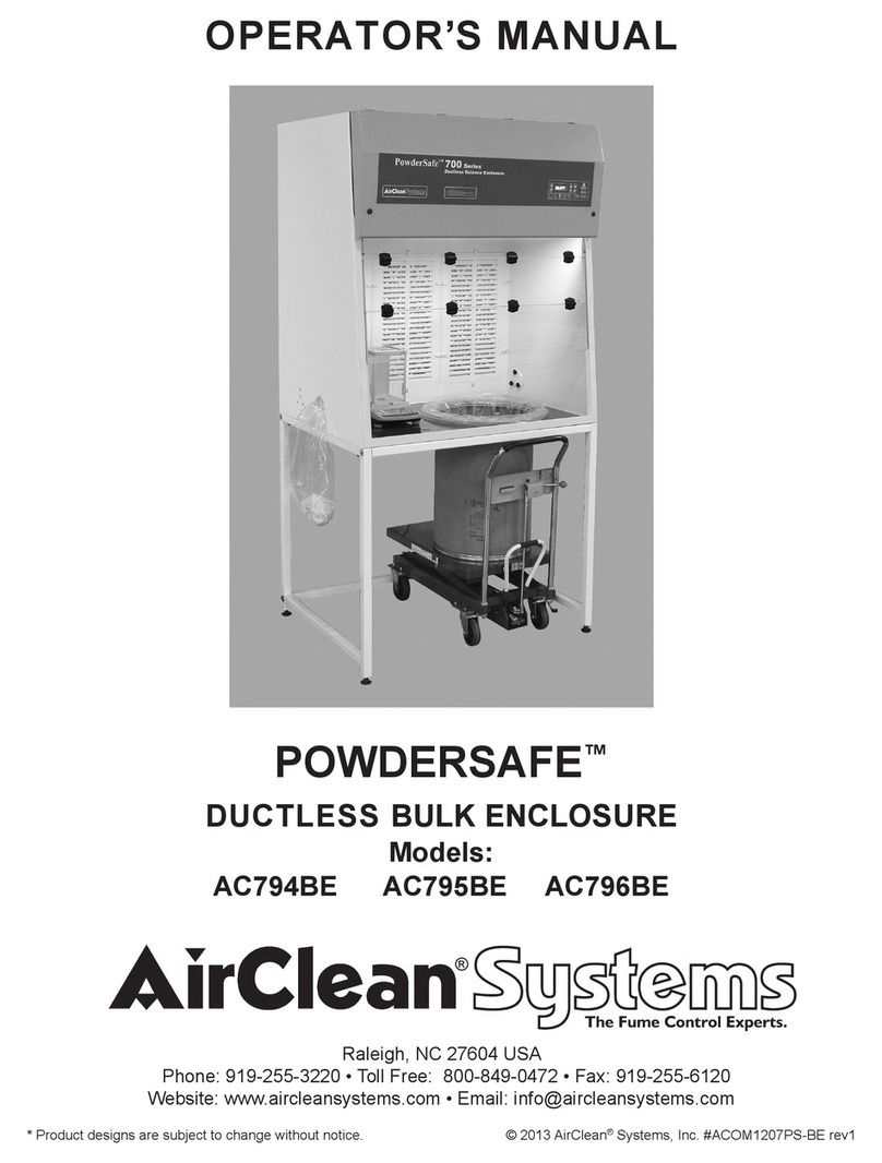 AirClean systems POWDERSAFE AC794BE Operator's manual AirClean systems POWDERSAFE AC794BE Operator's manual