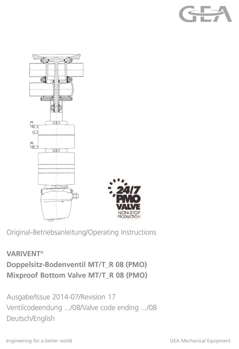 GEA VARIVENT MT/T R 08 operating instructions