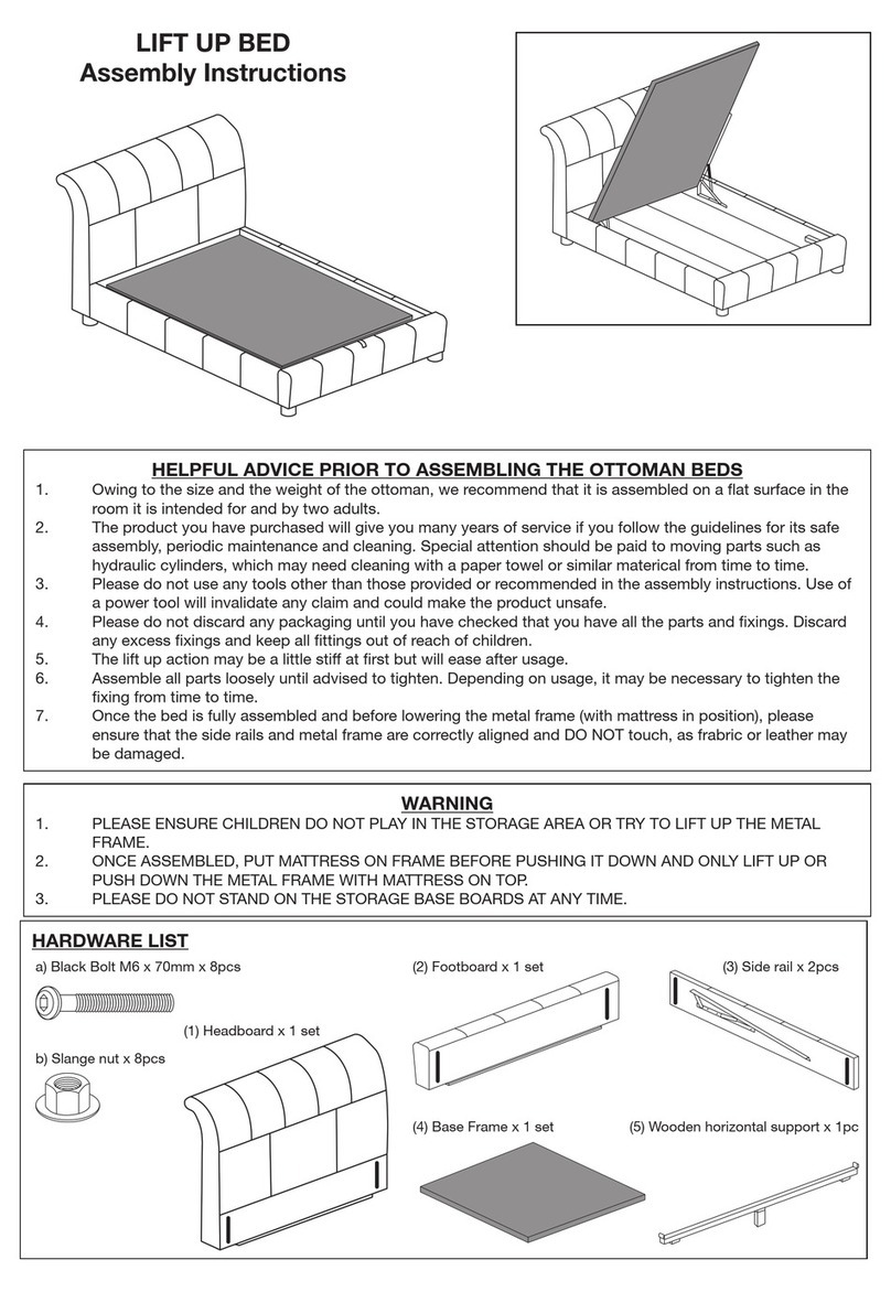 LV Furniture LIFT UP BED Assembly instruction