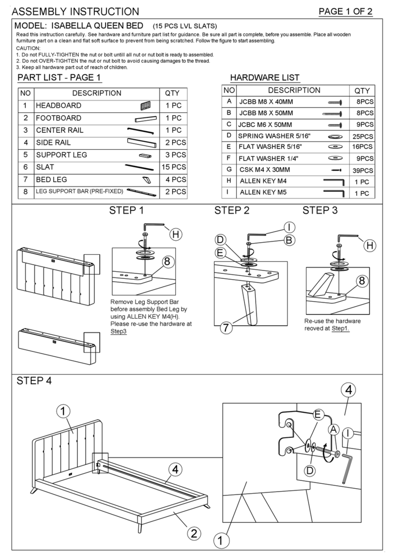 LV Furniture ISABELLA Assembly instruction LV Furniture ISABELLA Assembly instruction