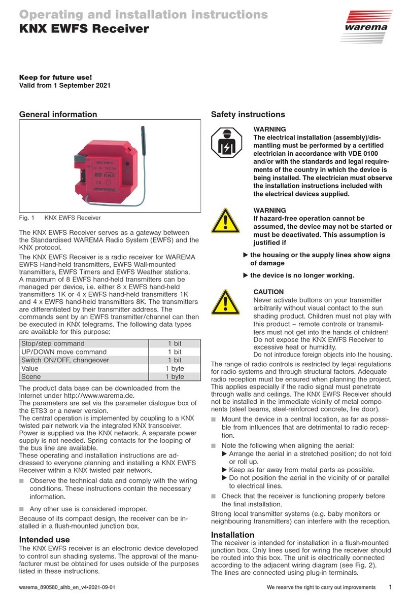 WAREMA KNX EWFS Operating and installation instructions