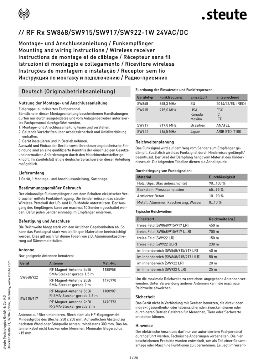 steute RF Rx SW868-1W Programming manual