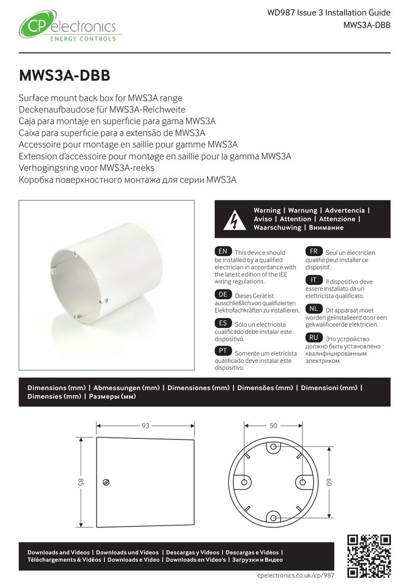 LEGRAND CP Electronics MWS3A-DBB User manual