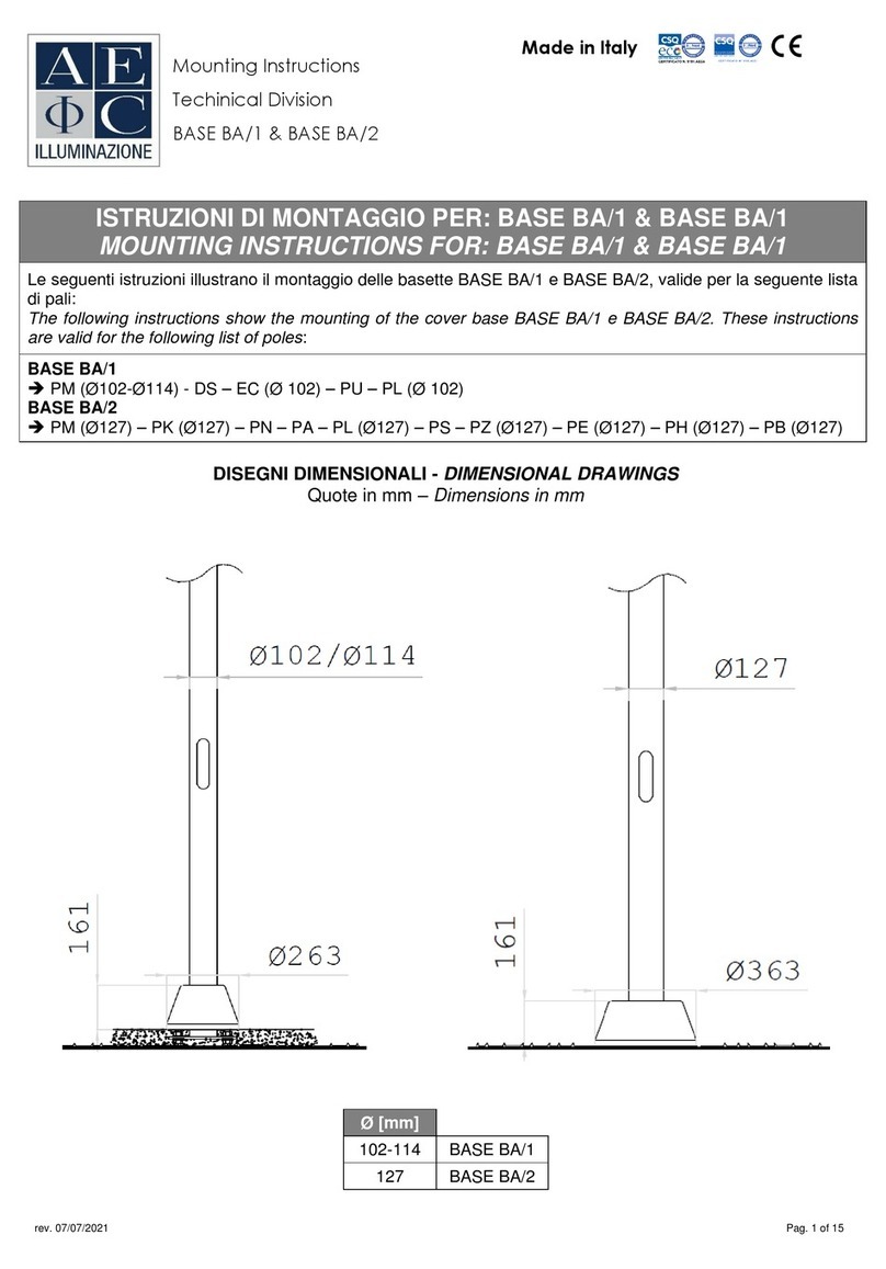 AEC ILLUMINAZIONE BASE BA/1 Mounting instructions AEC ILLUMINAZIONE BASE BA/1 Mounting instructions