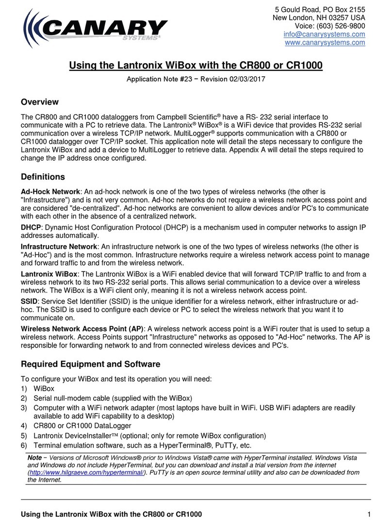 Canary Systems Lantronix WiBox Guide