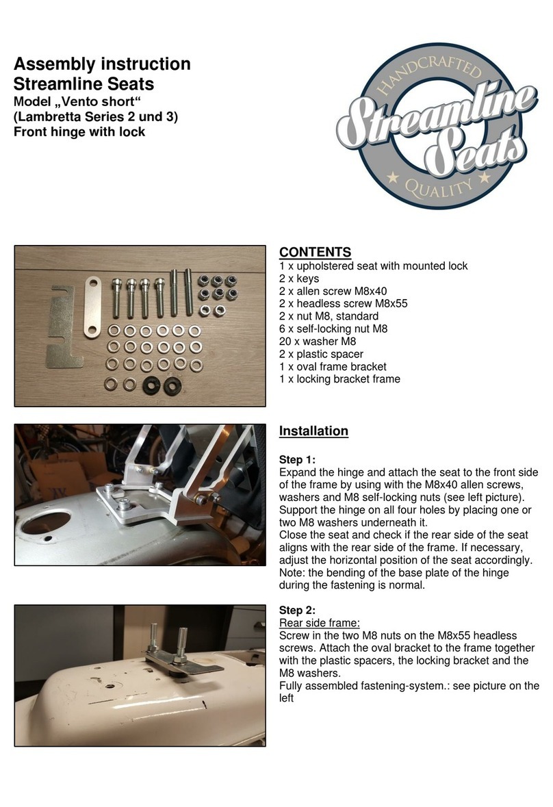 Streamline Seats Vento short Assembly instruction