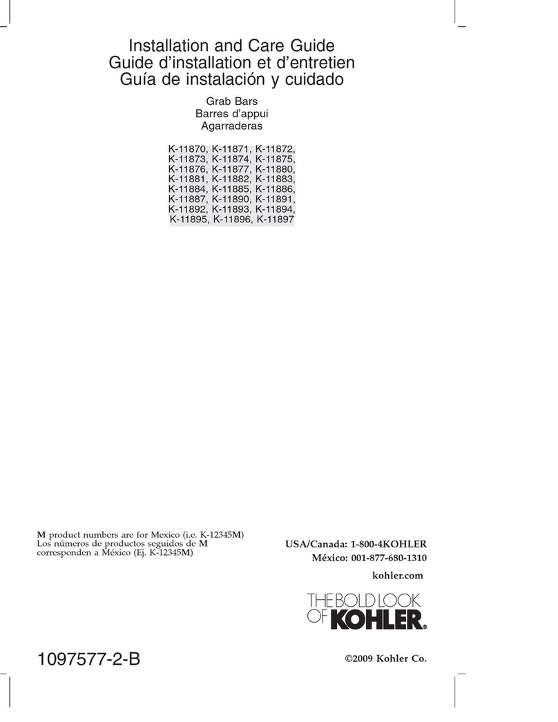 Kohler K-11870 Installation and care guide