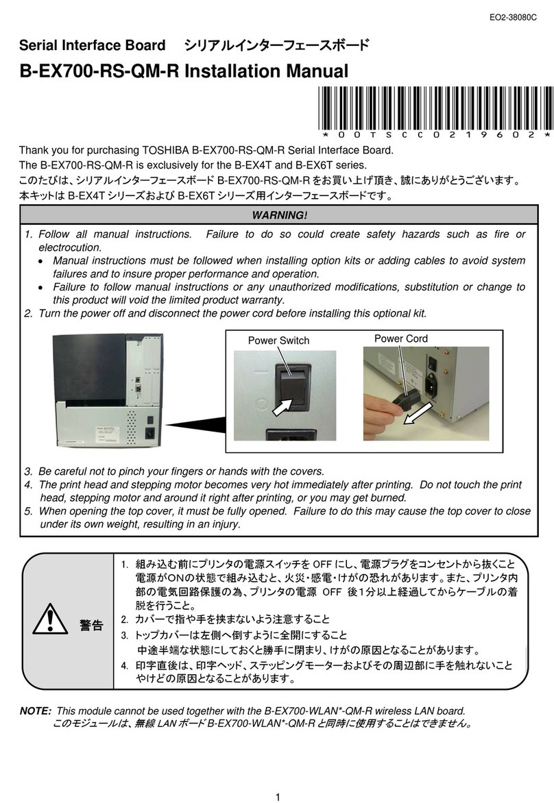 TOSHIBA TEC Corporation B-EX700-RS-QM-R User manual