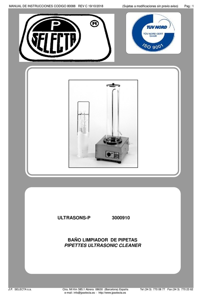 Selecta ULTRASONS-P quick start guide