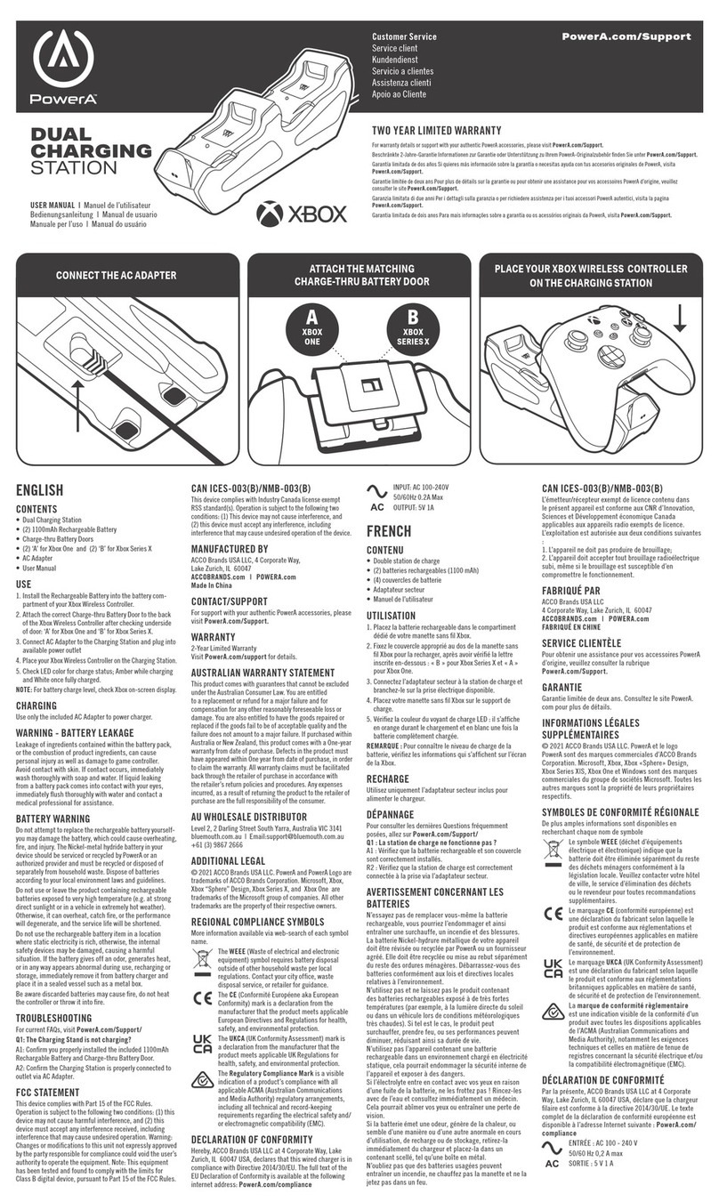 Power A DUAL CHARGING STATION User manual