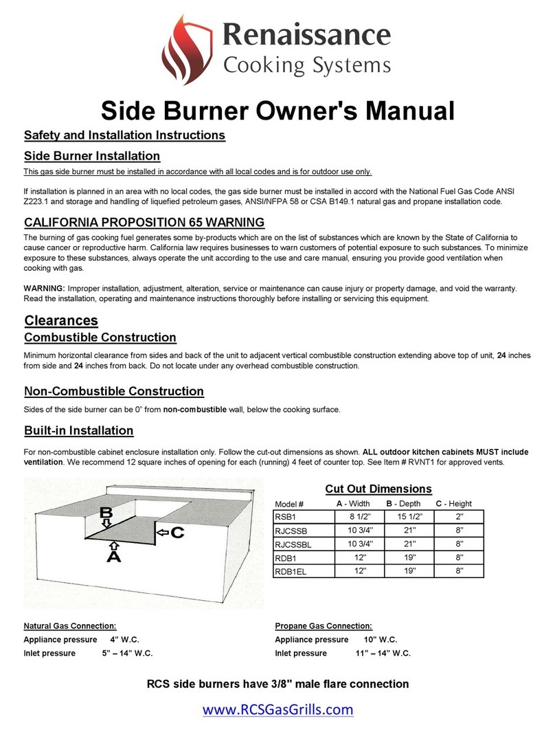 Renaissance Cooking Systems RSB1 owner's manual
