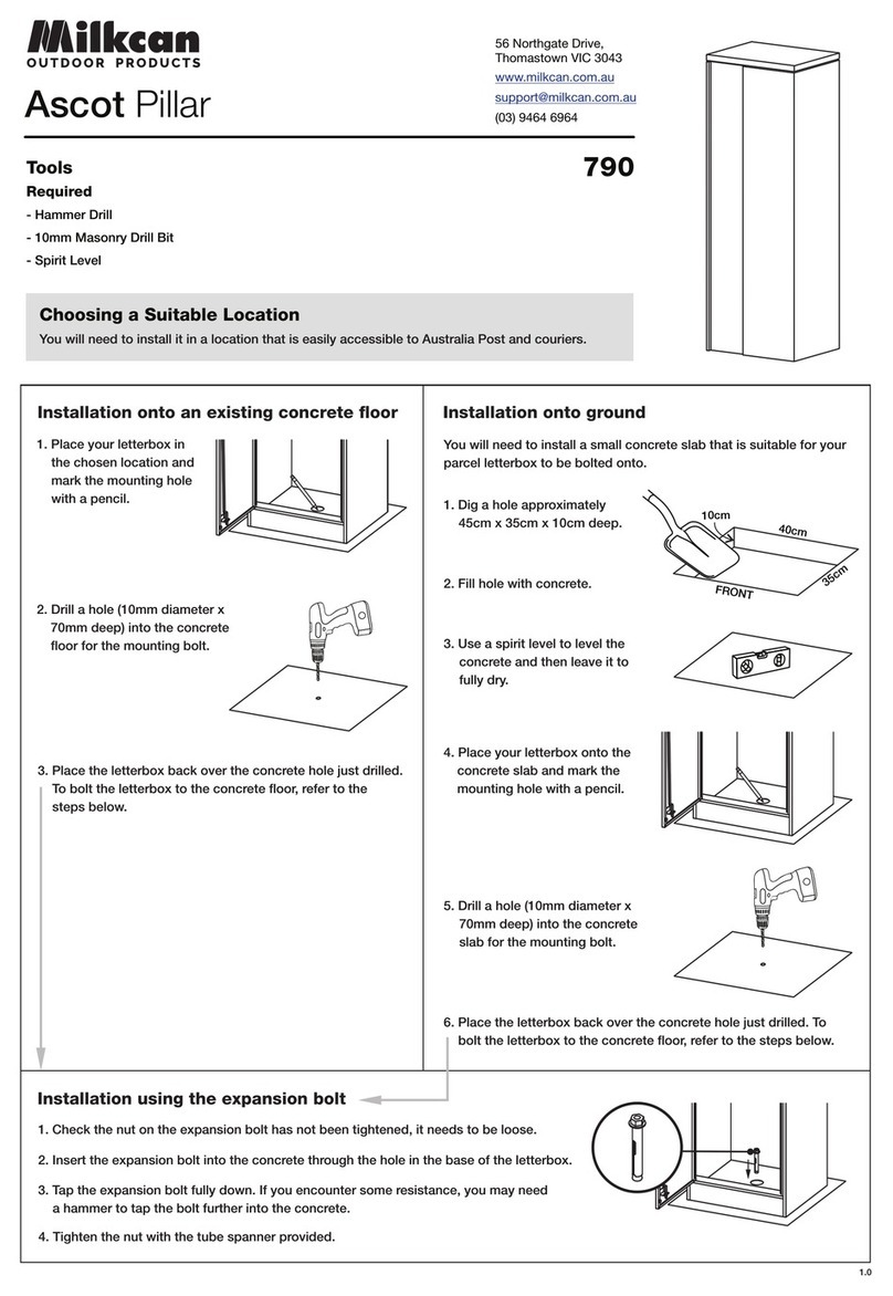 Milkcan Ascot Pillar 790 User manual
