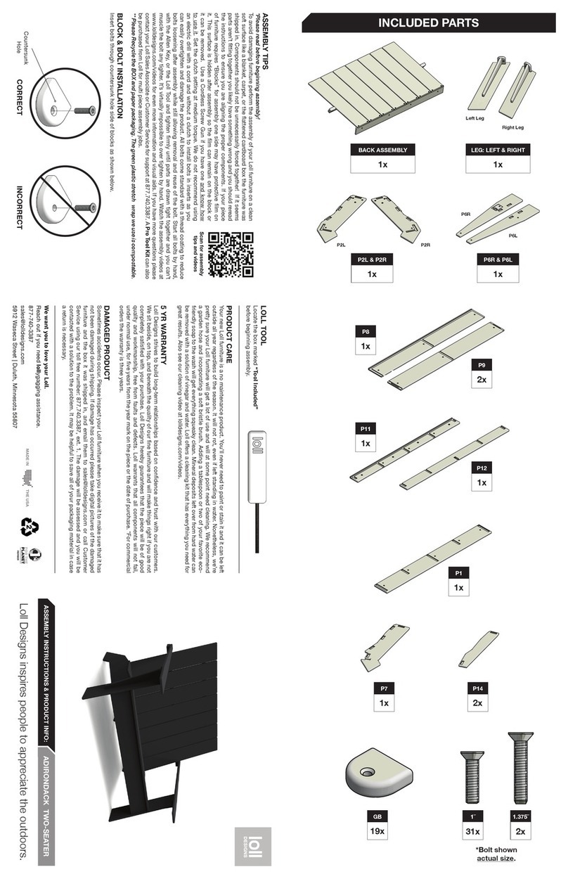 Loll Designs ADIRONDACK Assembly instructions