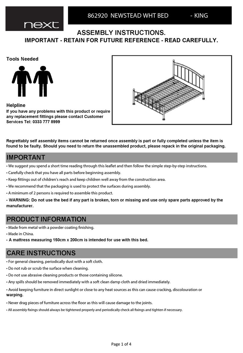 Next NEWSTEAD WHT BED 862920 User manual Next NEWSTEAD WHT BED 862920 User manual