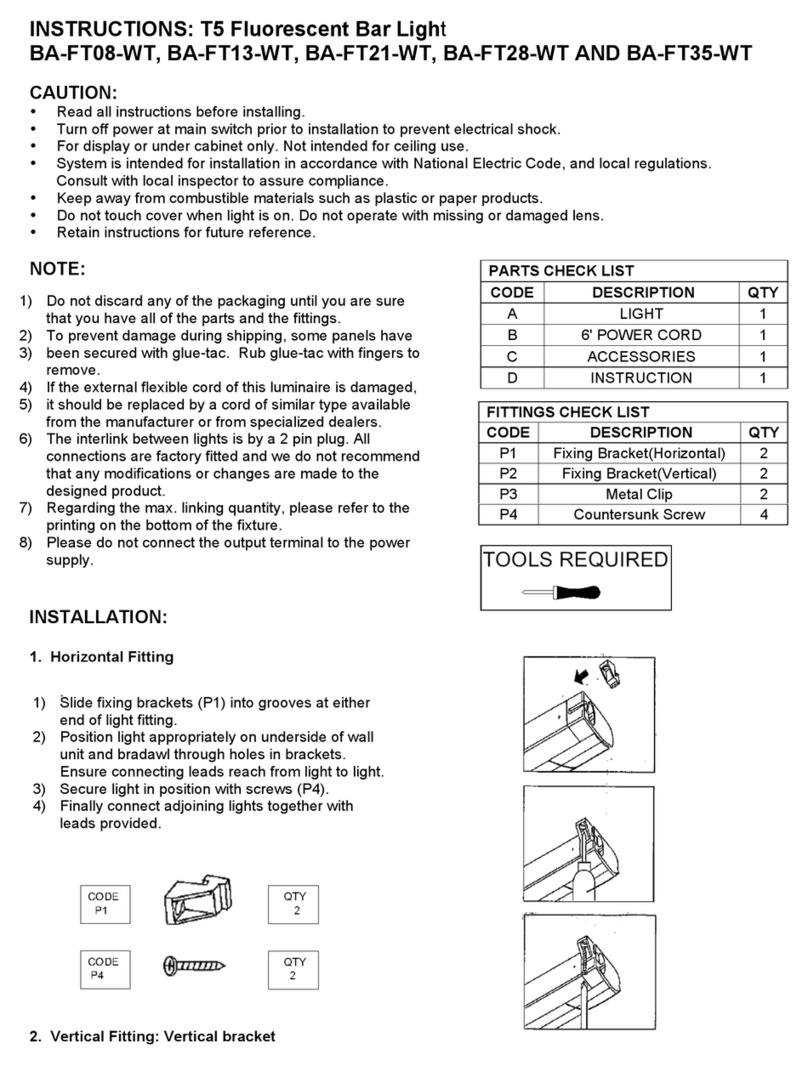 WAC Lighting BA-FT08-WT instructions WAC Lighting BA-FT08-WT instructions