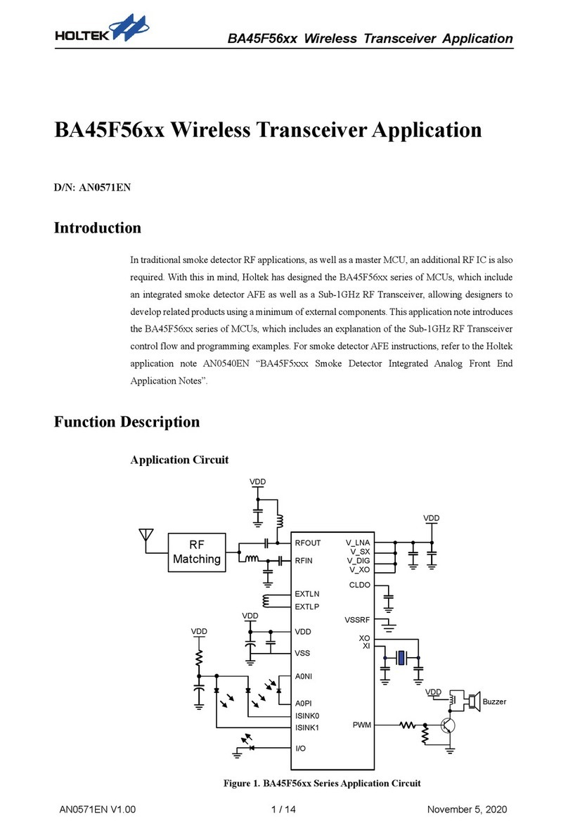 Holtek BA45F56 Series Function description