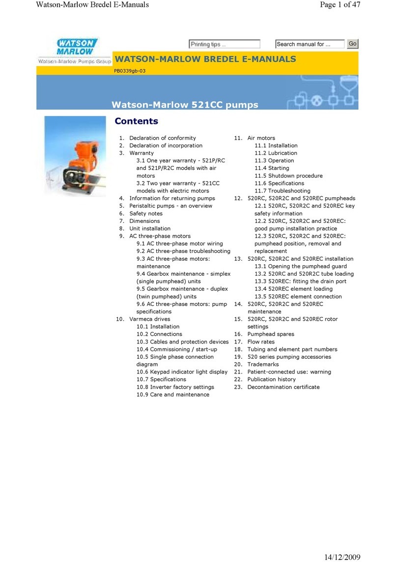 Watson Marlow Pumps 521CC manual