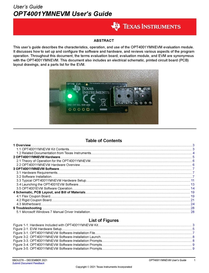 Texas Instruments OPT4001YMNEVM User manual